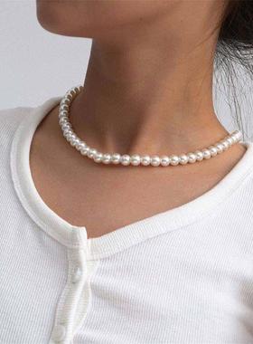 Classic Elegant White Pearl Chokers Necklace For Women Men W
