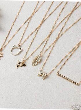 Gold Color Key Circle Necklace For Women fashion couple gift