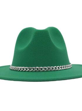 Unisex Wide Brim Felt Hats Men Women Panama Trilby Hat爵士帽