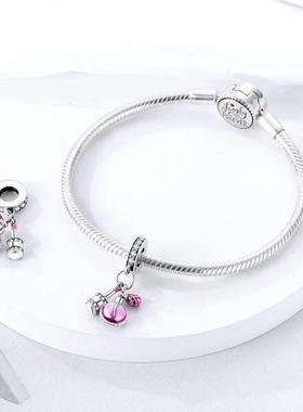 Genuine 925 Sterling Silver Pink Perfume Charms Fit Original