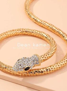 欧美金色蛇水钻项炼蛇形手炼首饰Snake Necklace Bracelet women