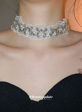 女镶钻设计感颈链颈链精致链轻奢