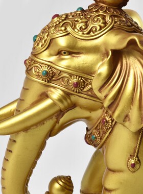 极速和气四瑞摆件居家佛堂送礼藏式树脂J佛堂大象猴子吉祥八宝象