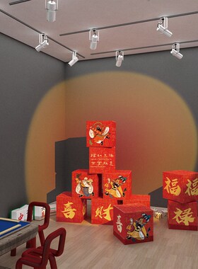 新品搬家开业g喜庆红色福禄寿喜财装饰立体摆件家和万事兴氛围感