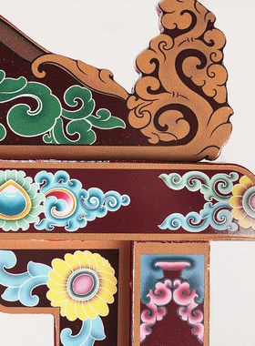 极速藏式a法鼓架立鼓实木红色双鹿宝轮印花彩绘法鼓架内径55cm鼓