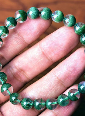 极速蒂雅恋(FUYALIAN)x东海水晶绿幽灵手串男女款一物一图聚宝盆