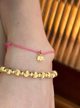 mapuce 心象事成 s925银小象细彩色童趣可爱叠带可调节手链手绳