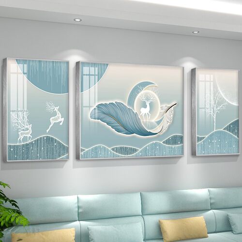 现代简约沙发背景墙装饰画客厅高级感轻奢抽象挂画北欧奶油风壁画 - 图1