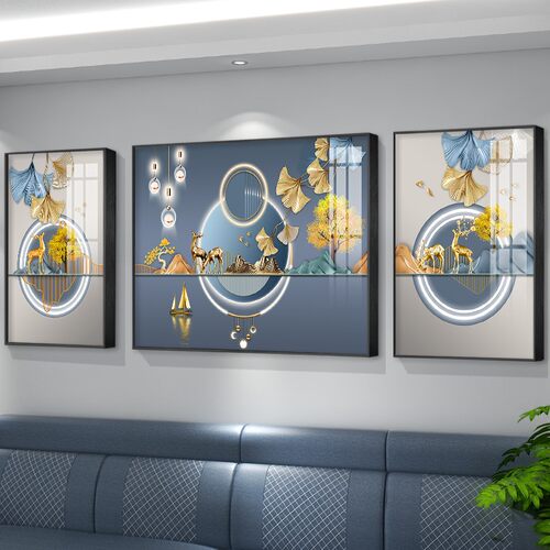 轻奢大气高档客厅装饰画沙发背景墙软装壁画现代简约三联组合挂画 - 图2
