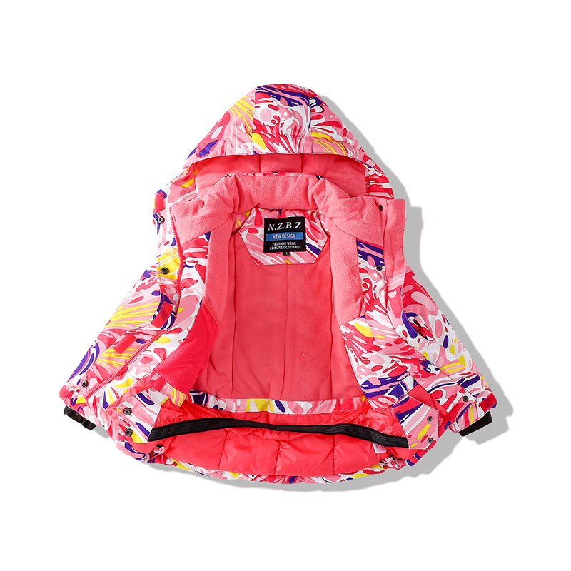 儿童滑雪服女童加厚防风防水棉衣冲锋衣冬季雪地滑雪衣裤套装女孩