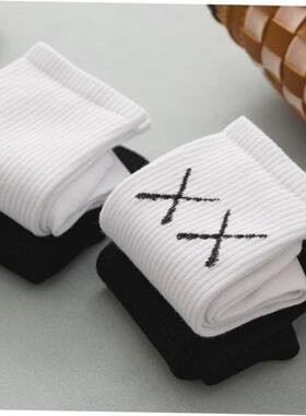 Summer thin long socks, tube socks, pure black and white men