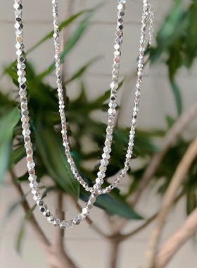 碎银子项链法式极简银质重工气质短款叠戴手作设计锁骨链日韩新款