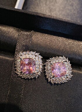 925银饰奢华彩宝套装阿斯切黄钻托帕蓝阿盖尔粉耳钉吊坠戒指环女