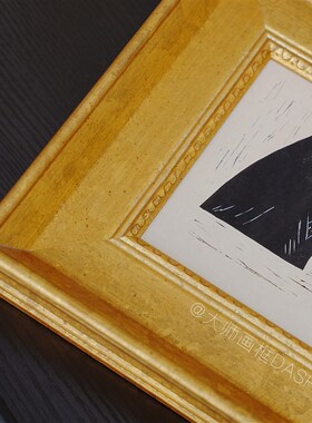 可定制实木画框装裱油画外框中古做旧金色相框镜框挂墙装饰拼图a4
