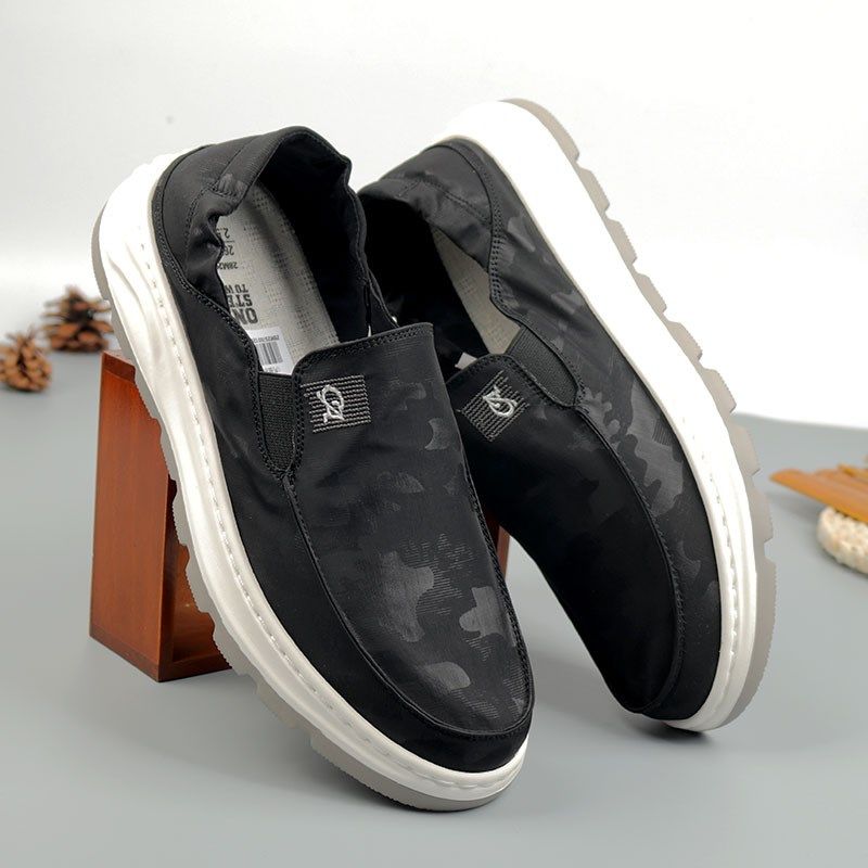 春夏厚底布鞋男低帮透气懒人鞋轻质减震休闲鞋暗纹百搭潮男帆布鞋,淘宝优惠券,粉丝福利购,淘宝优惠卷