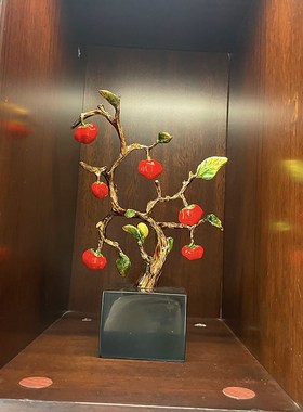 事事如意柿子摆件现代玄关客厅展示柜酒柜装饰轻奢乔迁新居礼品