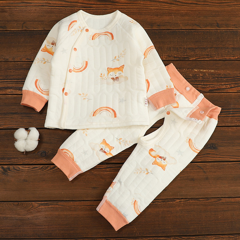新生婴幼儿分体套装宝宝冬季中厚棉打底秋衣秋裤小月龄a类两件套,淘宝优惠券,粉丝福利购,淘宝优惠卷