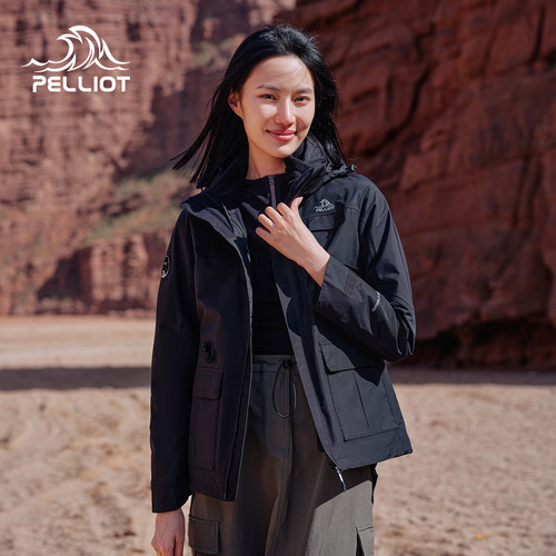 【山色】伯希和冲锋衣女25春秋新款三合一防风外套男户外登山服装 - 图3