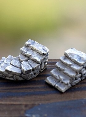 速发石头小台阶梯路石桌楼道阶梯苔藓微景观造景块面摆件树脂装饰