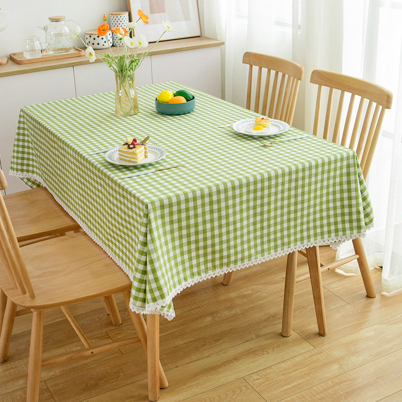 小清新格子桌布布艺定制桌布防尘防水防油免洗餐桌布幼儿园桌布罩,淘宝优惠券,粉丝福利购,淘宝优惠卷