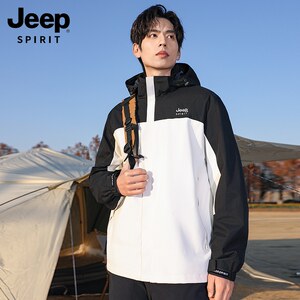 Jeep吉普男女同款冲锋衣服夹克2024春夏情侣户外防水风登山外套男