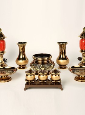 速发纯铜供水杯摆台供水台圣水杯案台金钱案桌供杯底座敬台供件