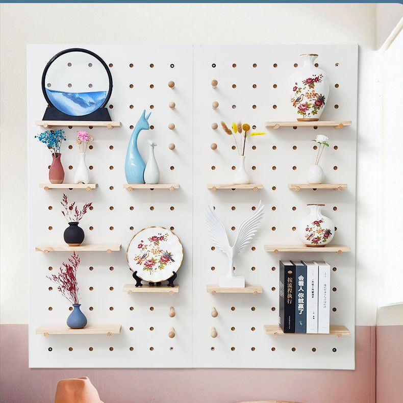 Spot Xinjiang Tibet solid wood hole board wall storage rack storage shelf bedroom living room entrance partition