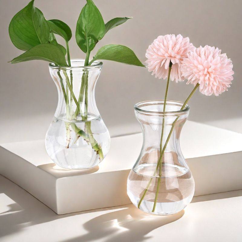桌面装饰水培绿萝摆件器皿透明玻璃花瓶风信子简约客厅办公室花瓶,淘宝优惠券,粉丝福利购,淘宝优惠卷