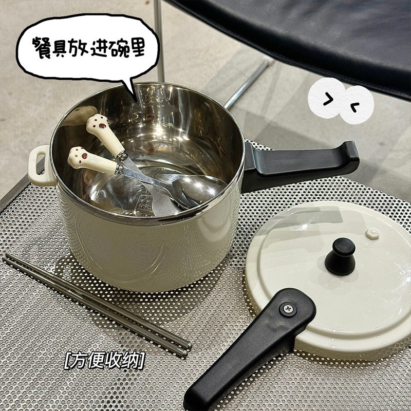 ins风304不锈钢泡面碗高压锅型带盖学生宿舍可爱大容量饭,淘宝优惠券,粉丝福利购,淘宝优惠卷