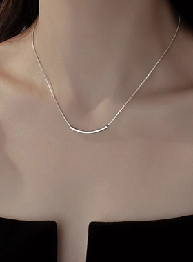 S925纯银微笑项链送女友