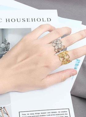 Cross-border circle ring female personality ins open exagger