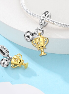 原创设计铜镀s925银diy串珠潘家手链幸运轮吊坠beads20245新款