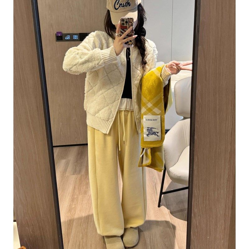 孕妇直筒裤秋冬季加绒外穿宽松无托腹抽绳束脚长裤子两穿休闲卫裤,淘宝优惠券,粉丝福利购,淘宝优惠卷