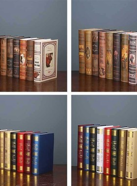 速发样板间摆件i办公室书柜轻奢装饰品书房现代道具书书架假书书