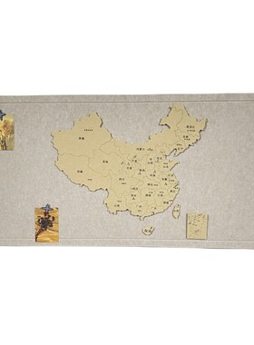 世界旅行足记照片墙毛毡地图墙贴玄关墙面装饰立体背景墙中国展示
