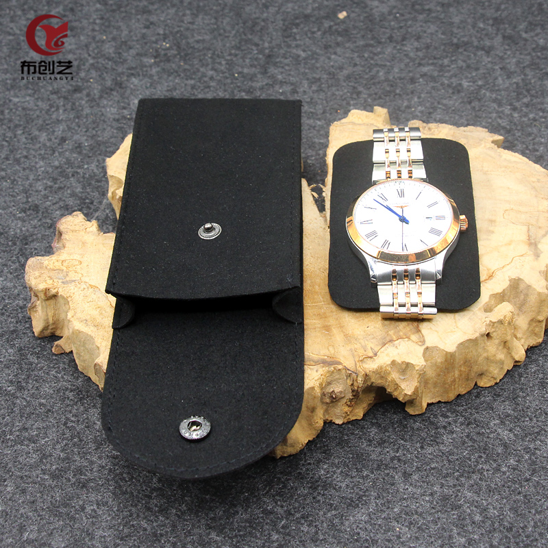 超纤黑色棕色手表袋 腕表超纤保护袋手表收纳袋收纳包表袋包装 - 图2