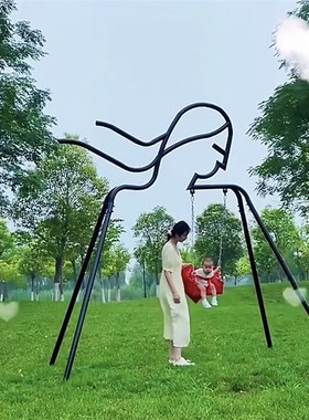 户外网红景区玻璃钢相框座椅雕塑美陈打卡不锈钢发光景观装饰摆件