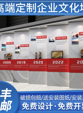 企业文化墙定制公司员工风采展示墙历史历程会议室办公室立体墙贴
