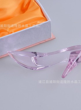 家居创意新品摆件婚庆情人节新品白水晶水晶高跟鞋