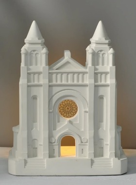 创意结婚礼物教堂水泥夜灯高档家居摆件送新人新婚闺蜜朋友纪念日