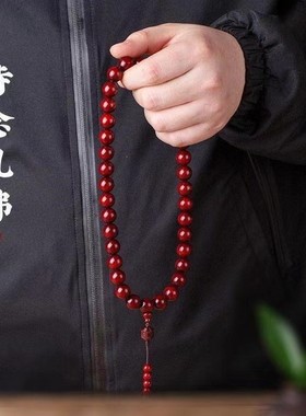 新款小叶紫檀手串手持念珠男女款檀香木十八子佛珠文玩手链挂车饰