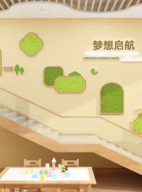 幼儿园家园共育联系栏环创楼梯走廊墙面装L饰材料文化主题毛毡成