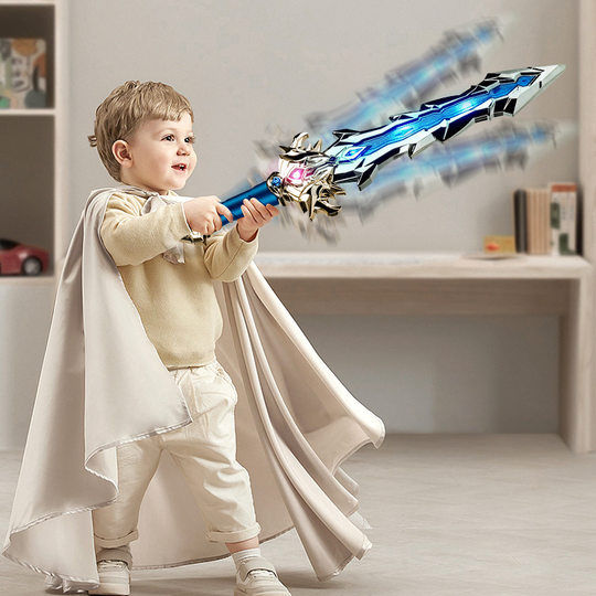 Inductive lightsaber boy sword warrior spear god fork boys favorite toys stall night market glow