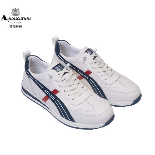 Aquascutum雅格狮丹1851百年品牌牛皮时尚百搭阿甘鞋德训休闲鞋男 - 图2