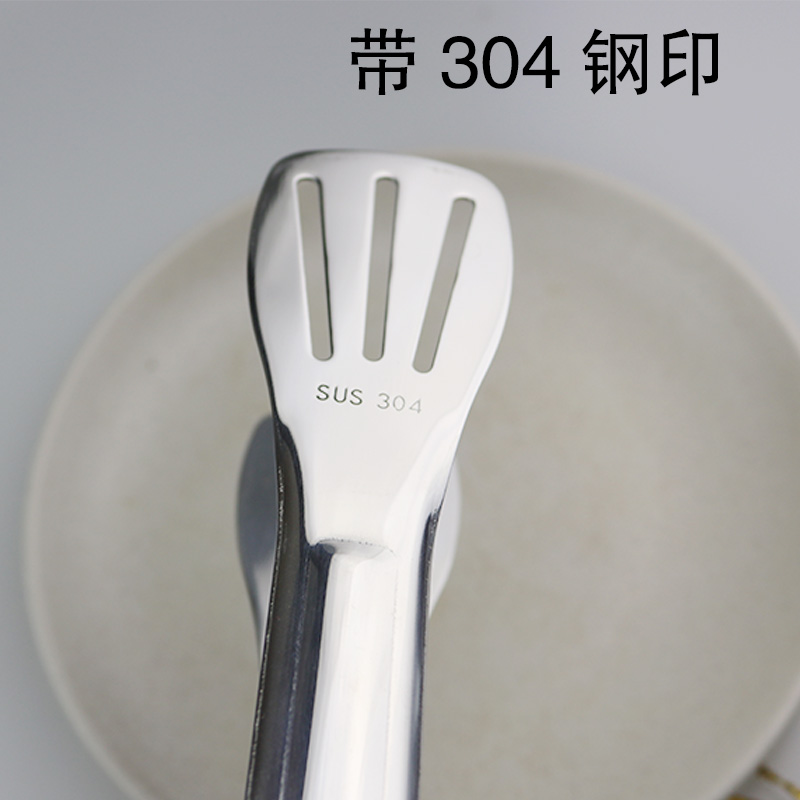 304不锈钢食品夹子厨房夹防烫防滑家用食物夹烤肉烧烤牛排面包夹 - 图2