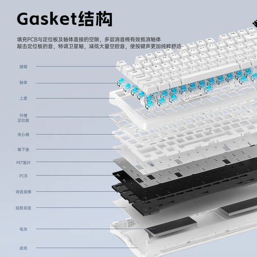 狼蛛S84无线机械键盘有线87键客制化gasket结构电竞游戏专用办公 - 图1