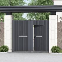 Aluminum Alloy Courtyard Gate Iron Art Villa Gate Stainless Steel Yard Garden Countryside Outdoor Electric Villa Gate