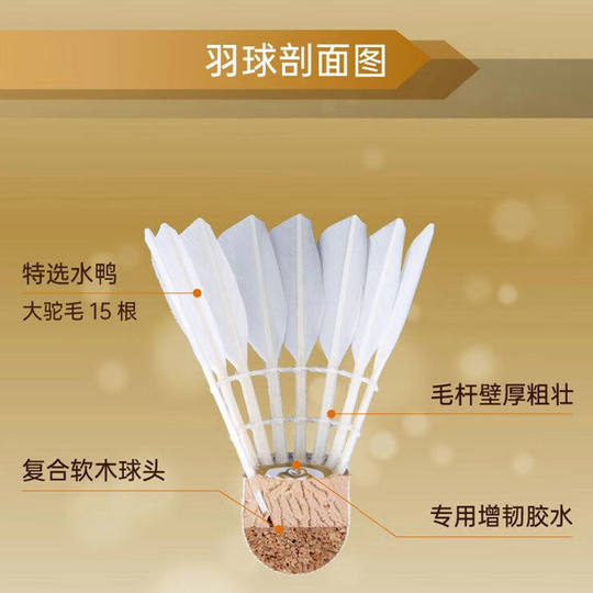 正品威克多VICTOR 胜利羽毛球金黄1号 维克多金黄系列耐打球GD1