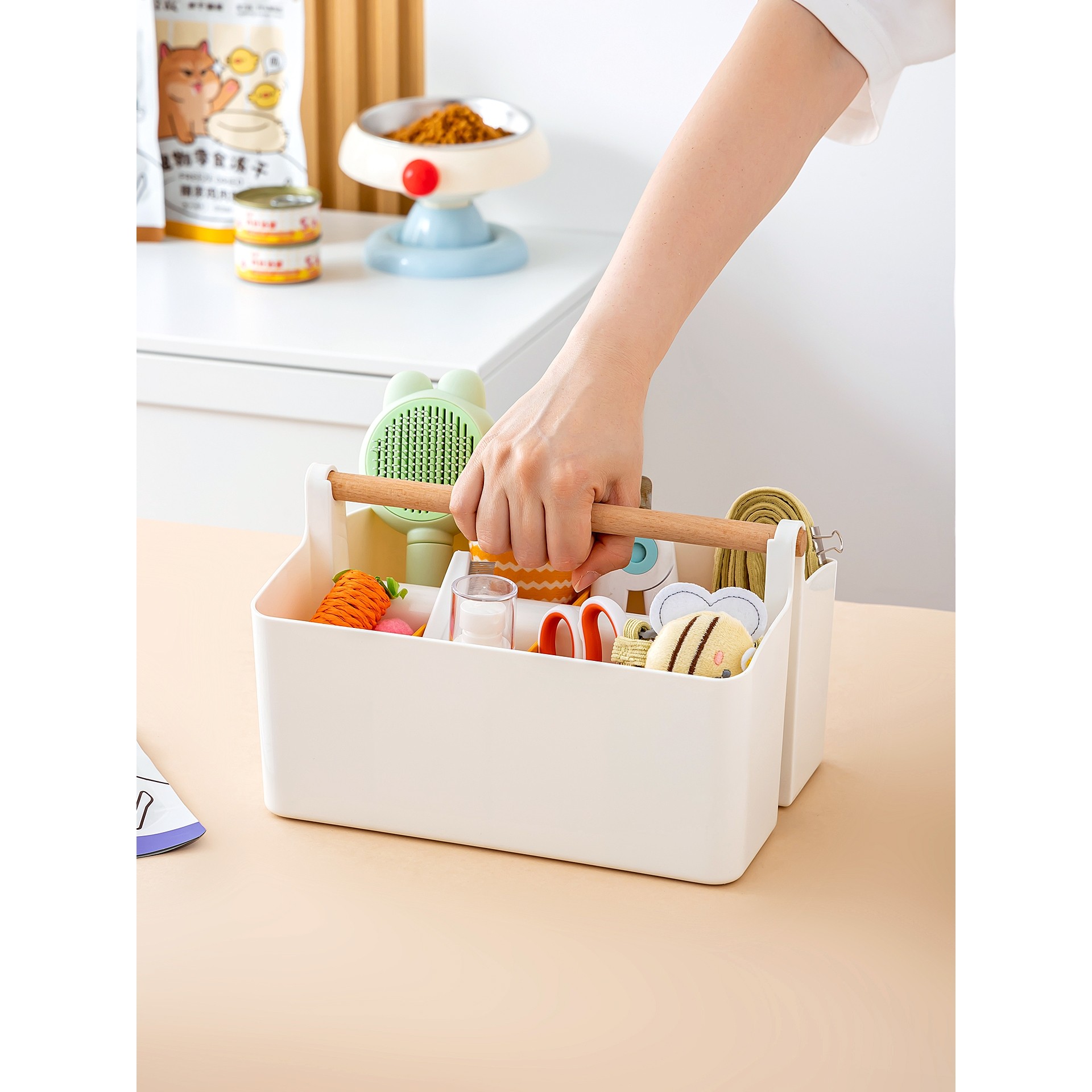 宠物用品收纳箱梳子指甲刀收纳盒宠物猫条罐头零食玩具分格置物架,淘宝优惠券,粉丝福利购,淘宝优惠卷