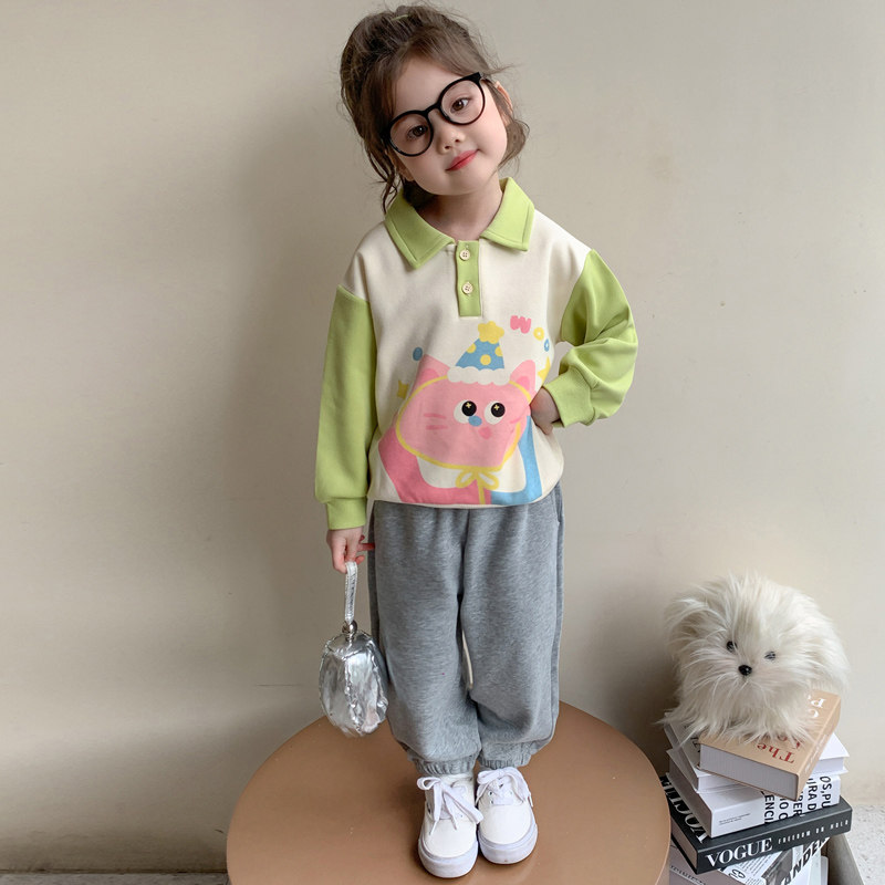 小女孩春季新款可爱多巴胺卫衣两件套女娃娃甜美卡通束脚裤套装潮,淘宝优惠券,粉丝福利购,淘宝优惠卷